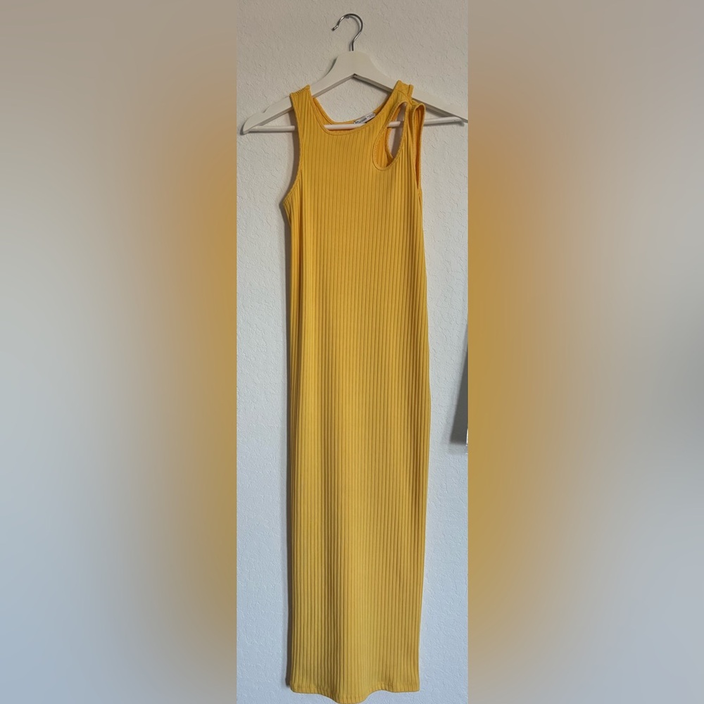 Zara - Yellow long ribbed dress